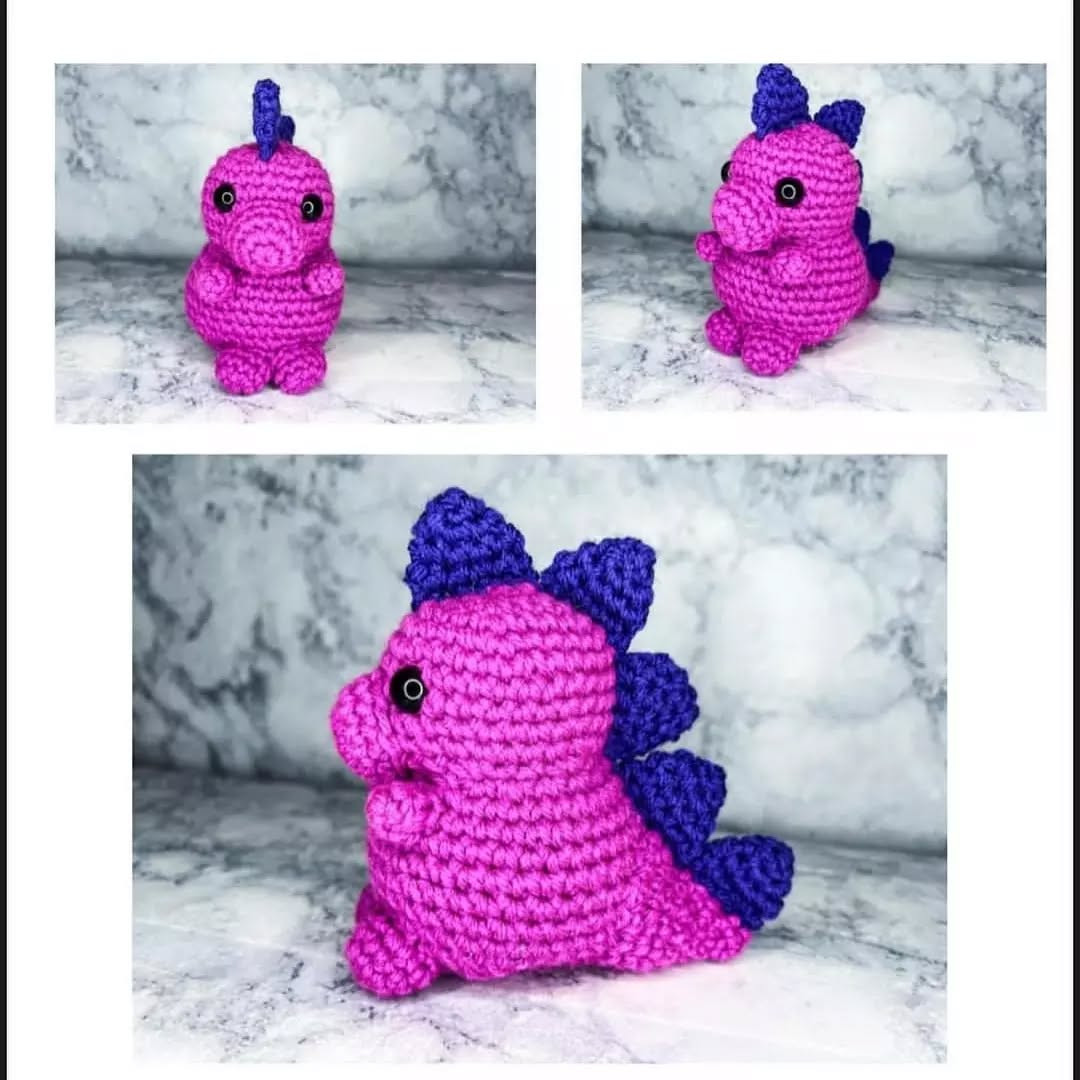 Cute Crochet Dinosaur Plush Toy Pattern for Beginners