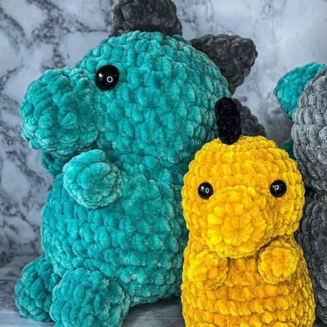 Cute Crochet Dinosaur Plush Toy Pattern for Beginners