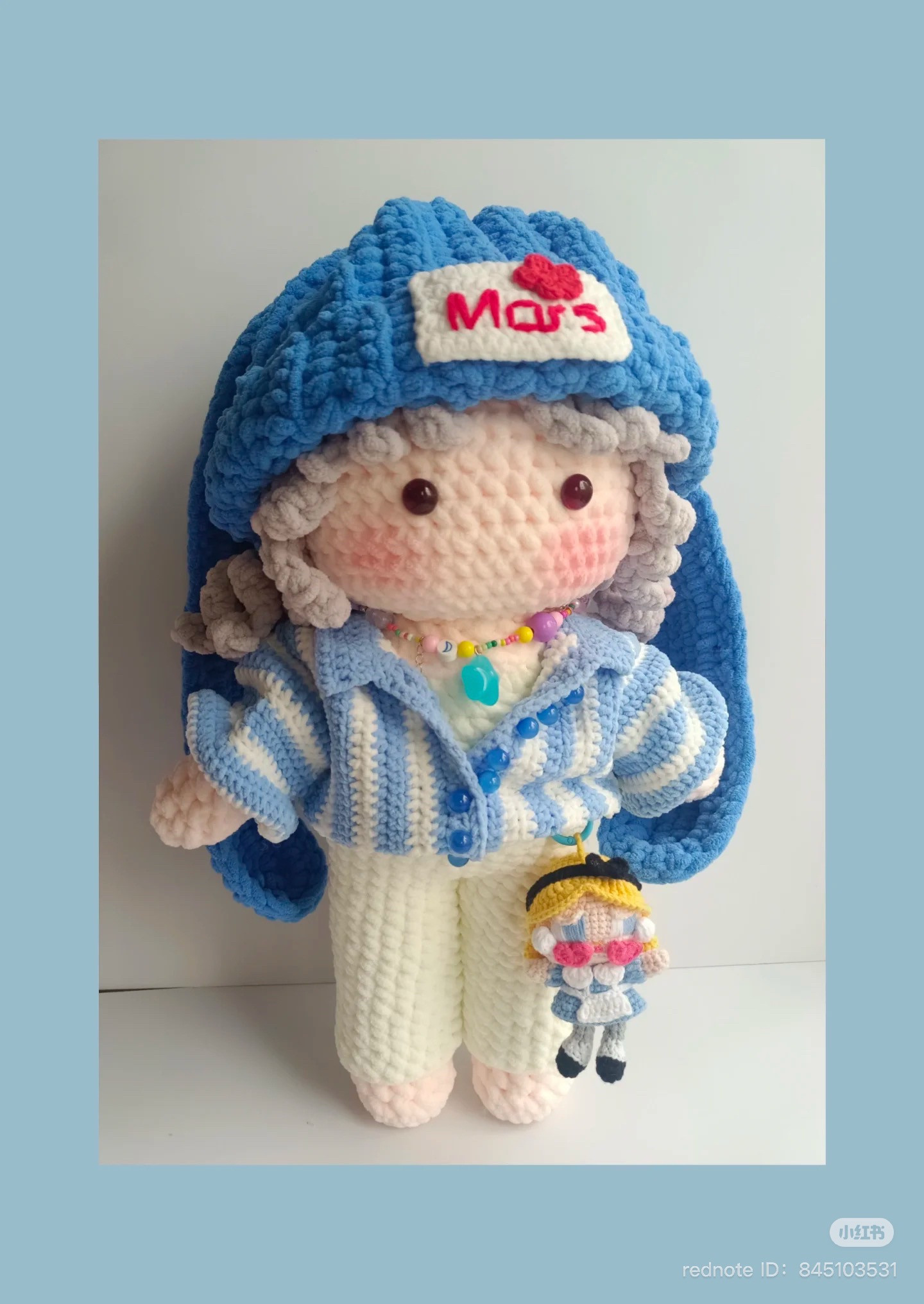 Cute Crochet Dolls with Striped Outfits and Accessories