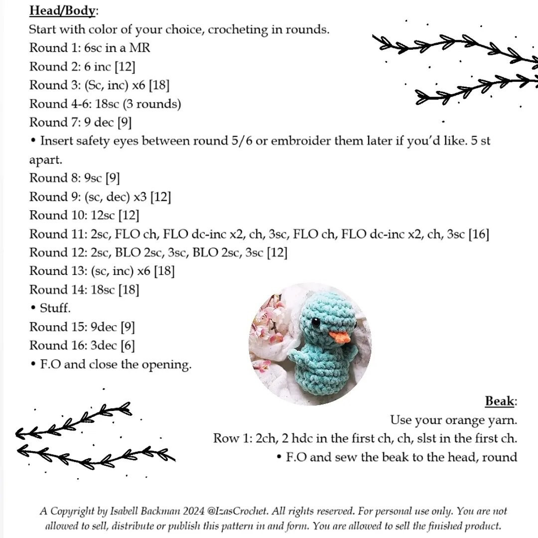 Cute Crochet Duckling Pattern for Beginners