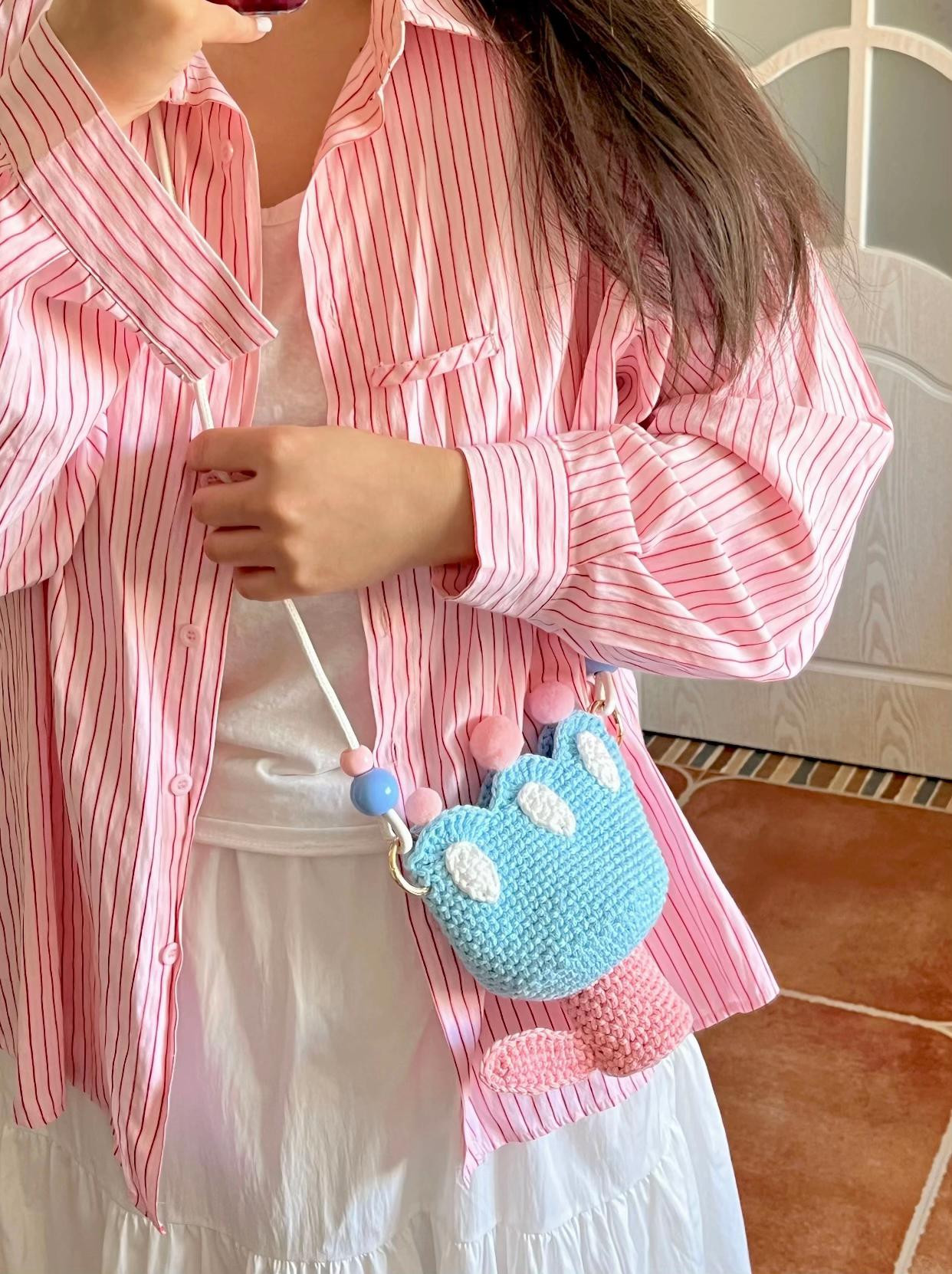 Cute Crochet Flower Bag with Beads for Stylish Outfits