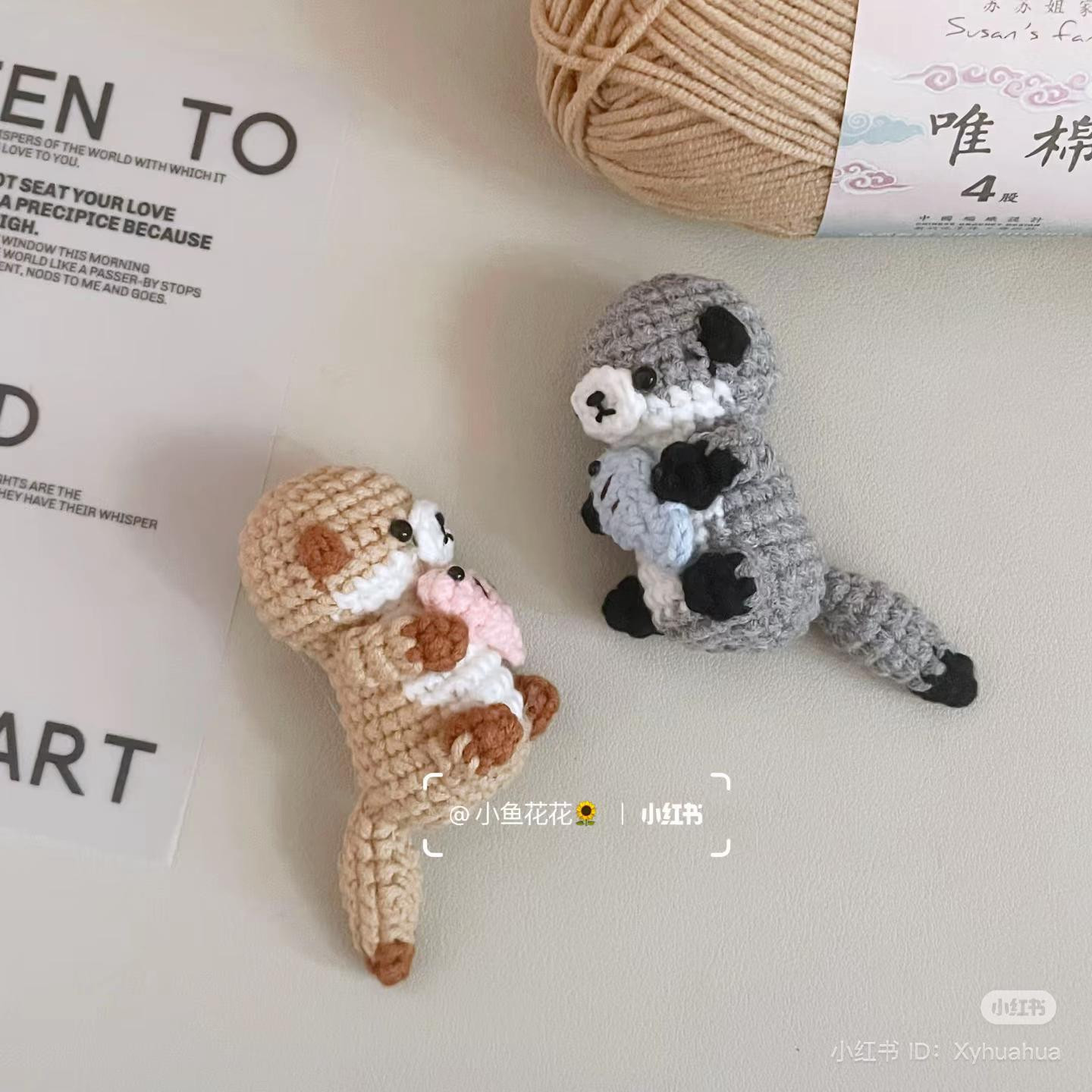 Cute Crochet Otter Holding a Fish Pattern for Amigurumi Lovers