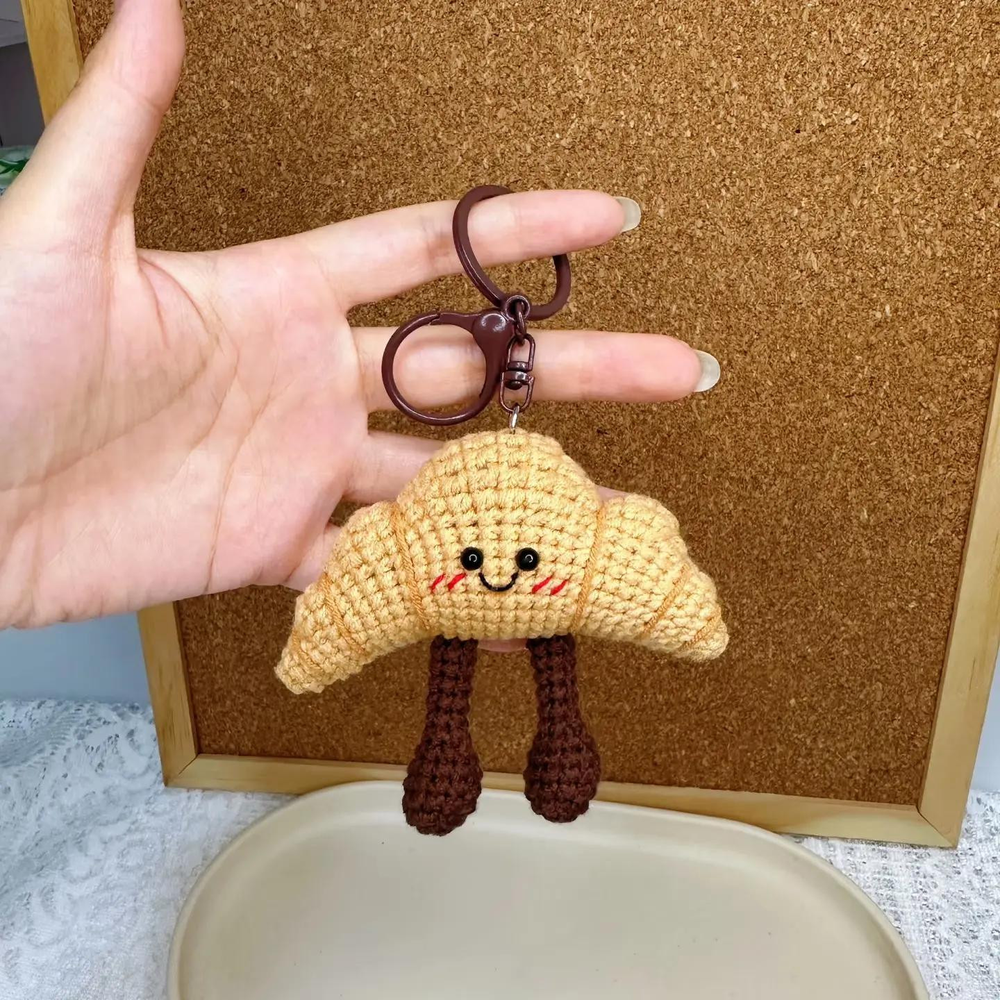 Cute Crochet Pretzel and Croissant Keychains for Fun Crafting