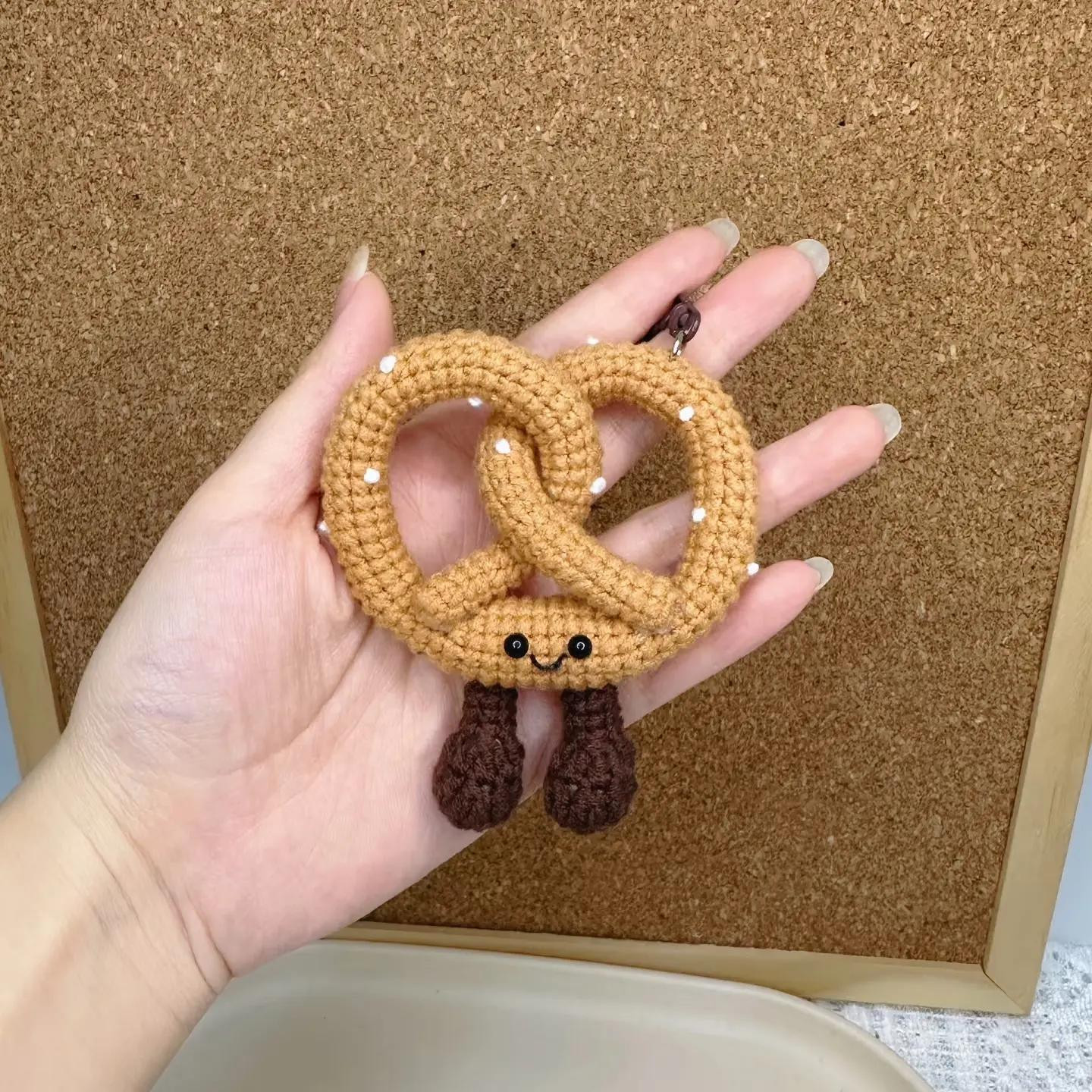 Cute Crochet Pretzel and Croissant Keychains for Fun Crafting