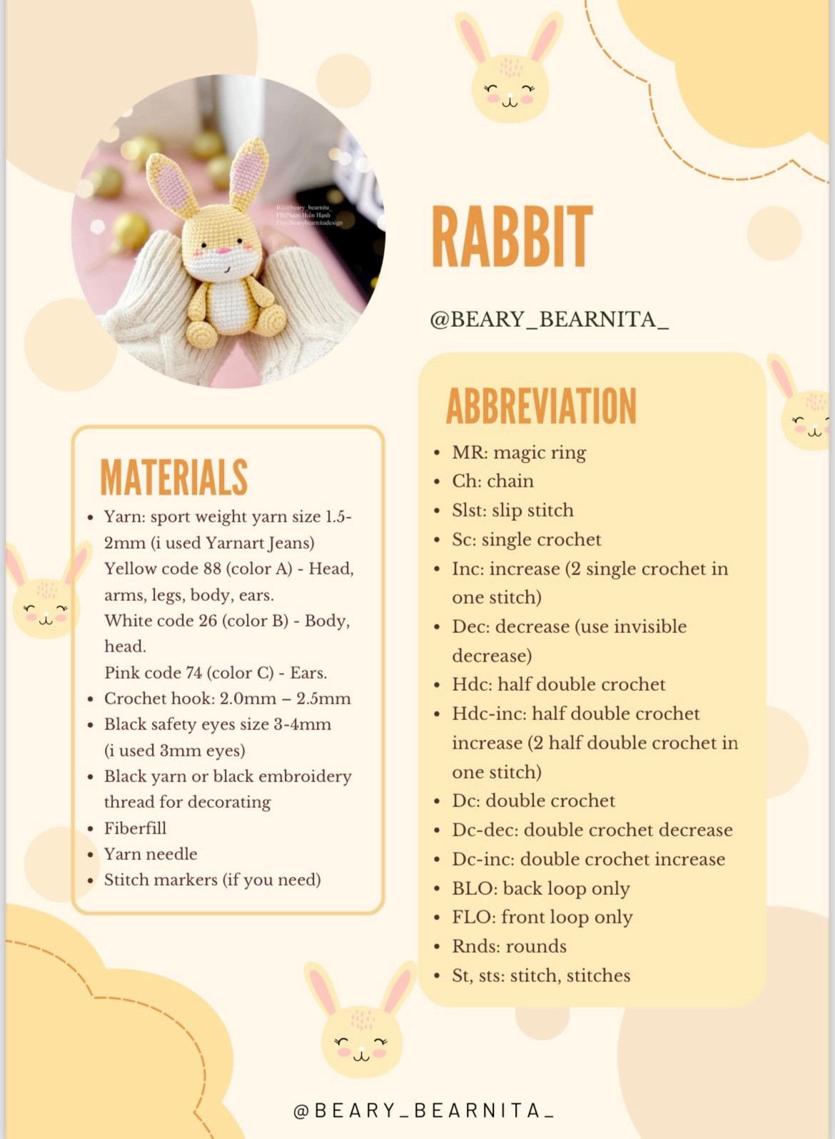 Cute Crochet Rabbit Pattern for Beginners to Enjoy Crafting
