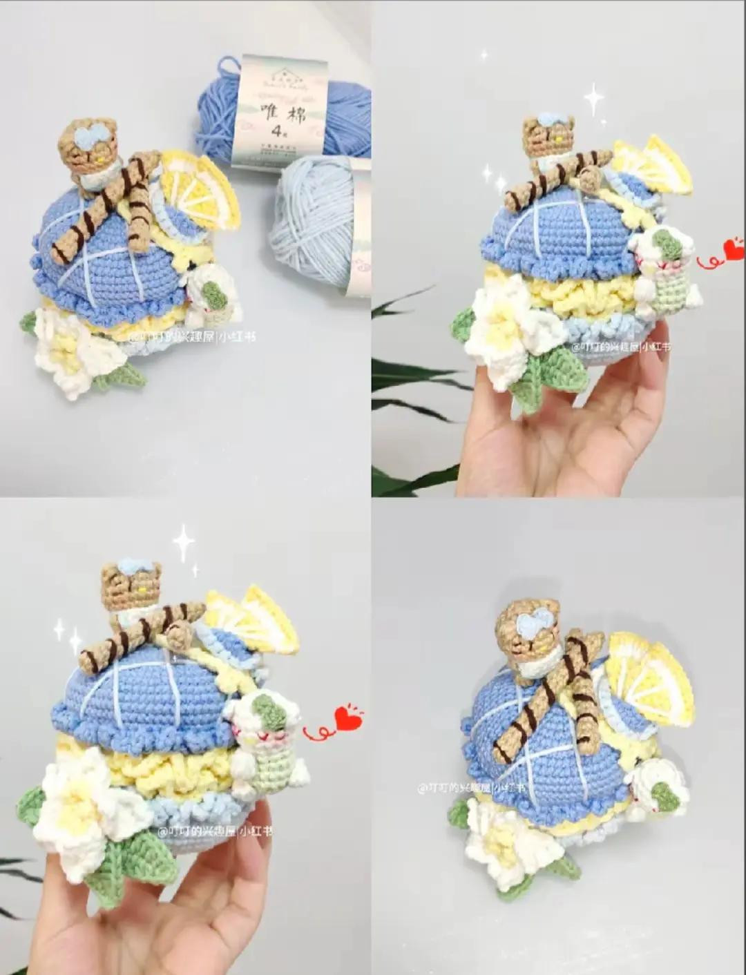 Cute Crocheted Hot Air Balloon with Animals Pattern