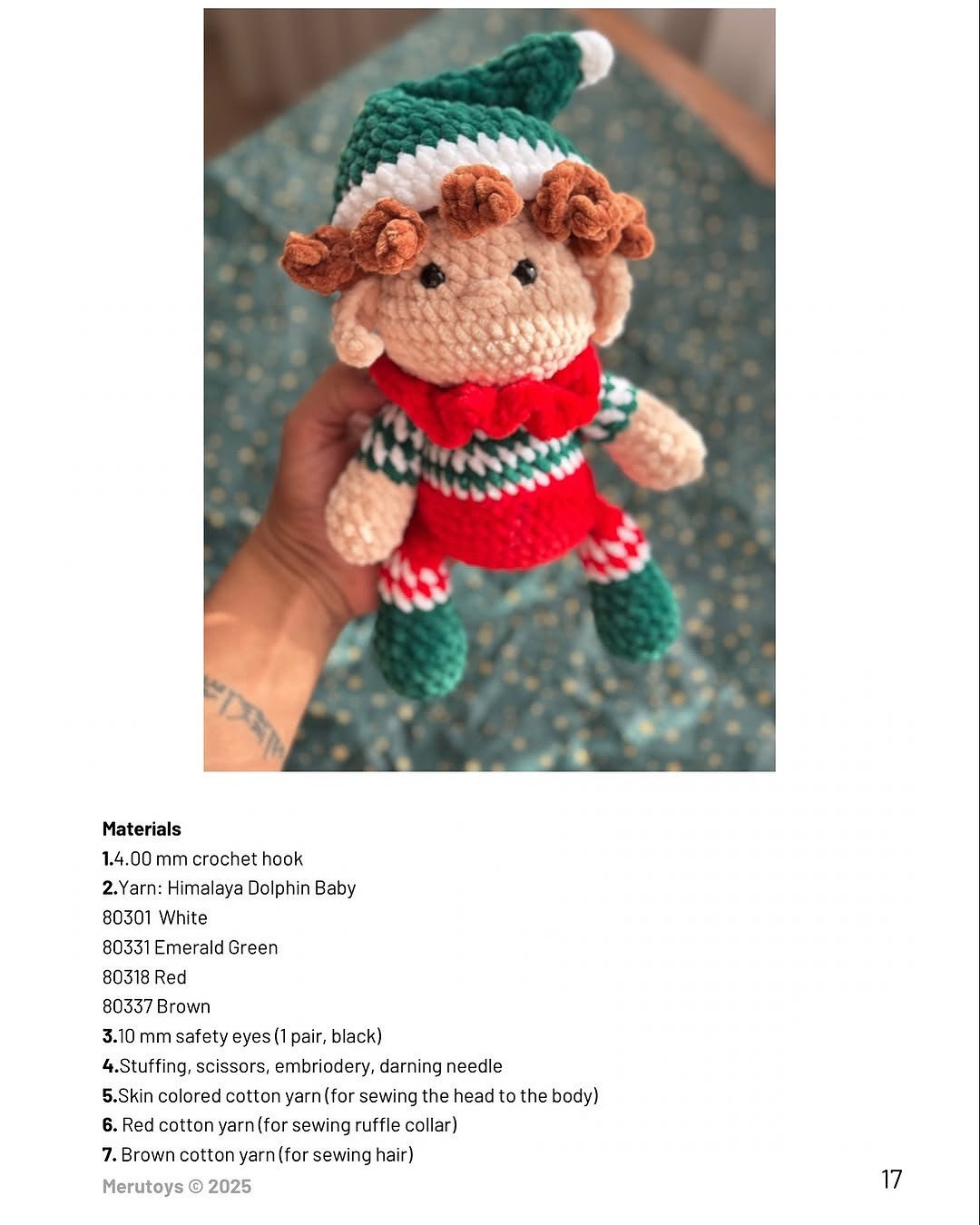 Cute Elf Crochet Pattern for Christmas Amigurumi Project