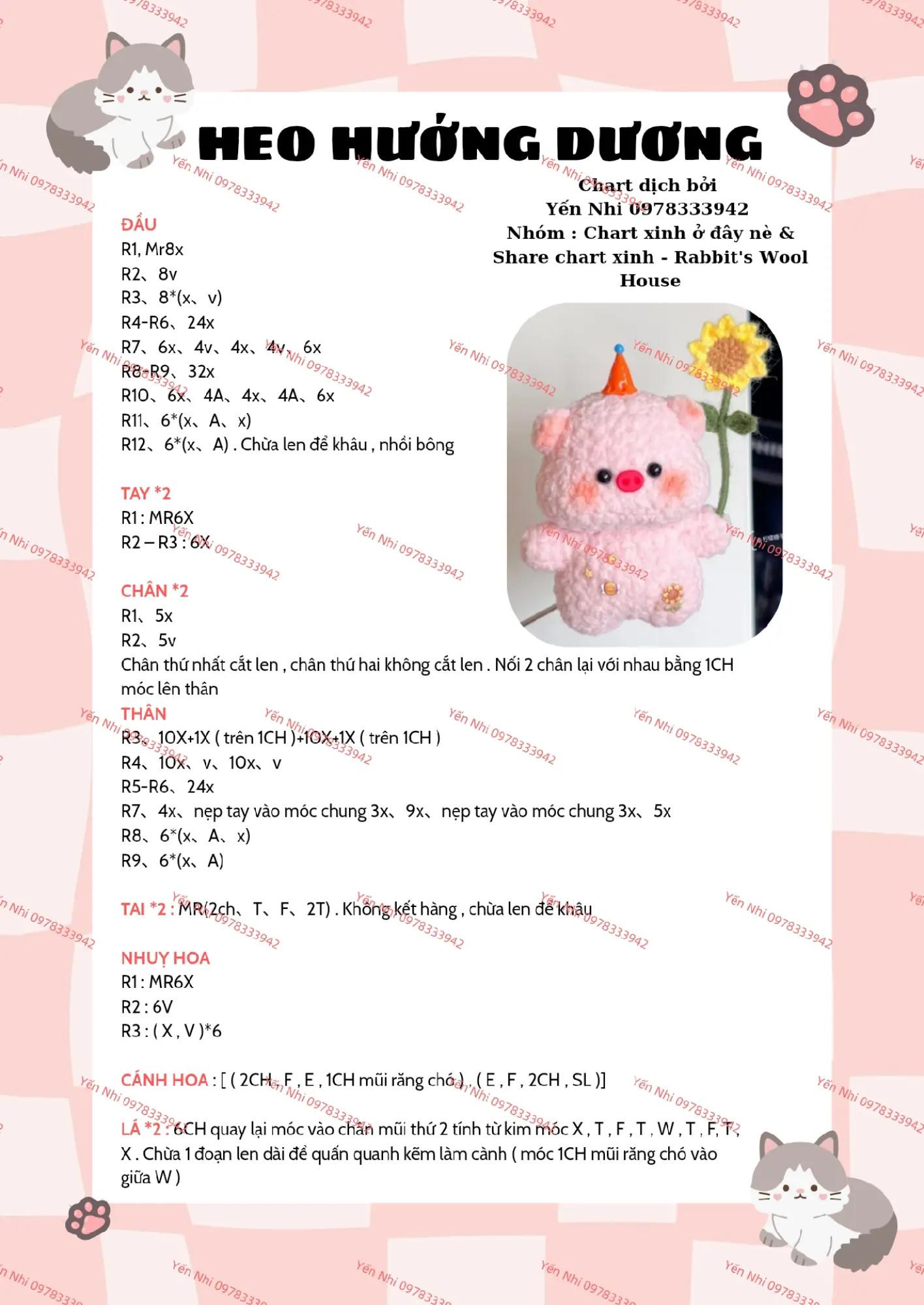 Cute Kitty Crochet Pattern with Detailed Instructions and Visual Guide