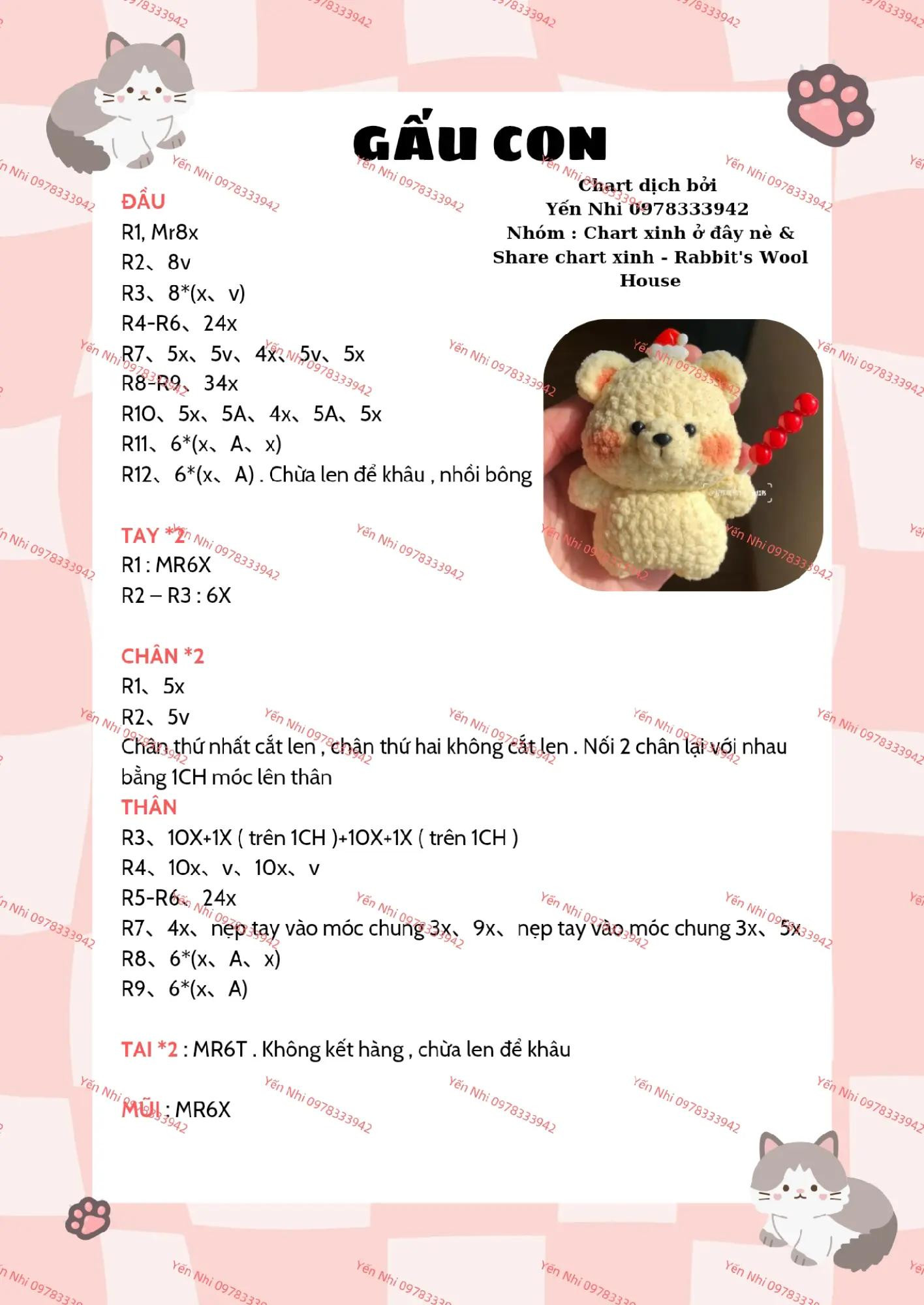 Cute Kitty Crochet Pattern with Detailed Instructions and Visual Guide