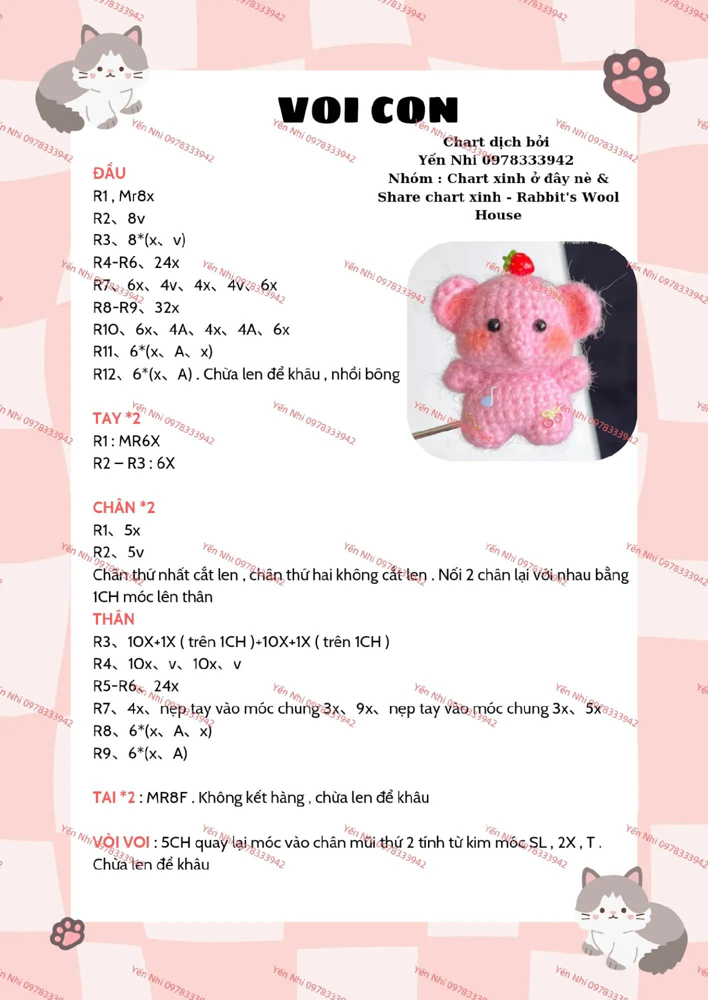 Cute Kitty Crochet Pattern with Detailed Instructions and Visual Guide