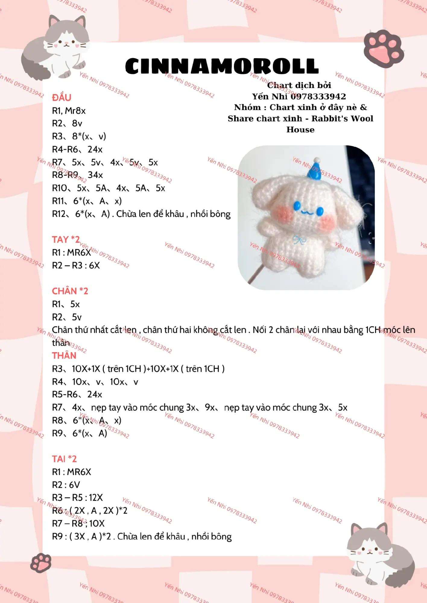 Cute Kitty Crochet Pattern with Detailed Instructions and Visual Guide