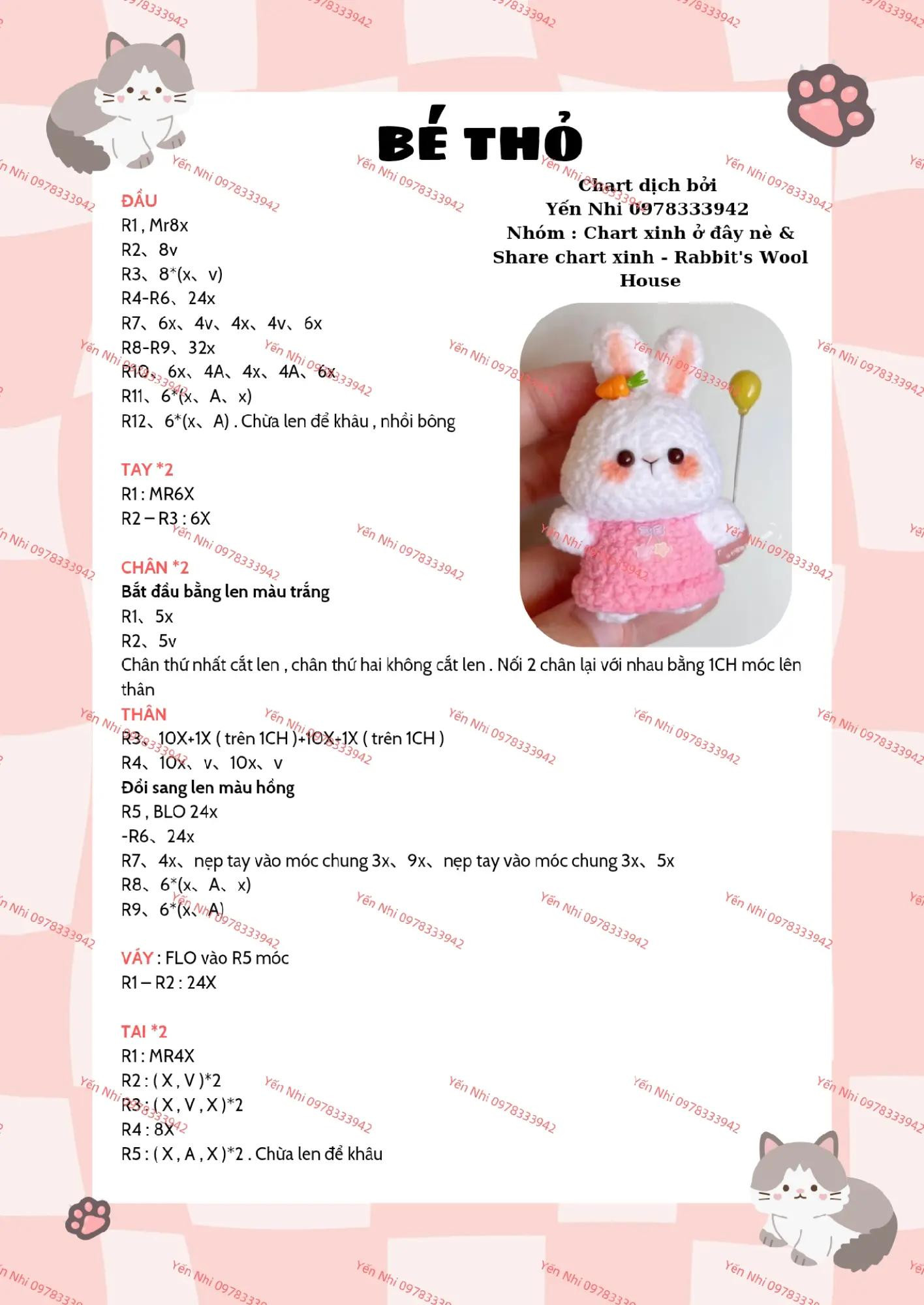 Cute Kitty Crochet Pattern with Detailed Instructions and Visual Guide