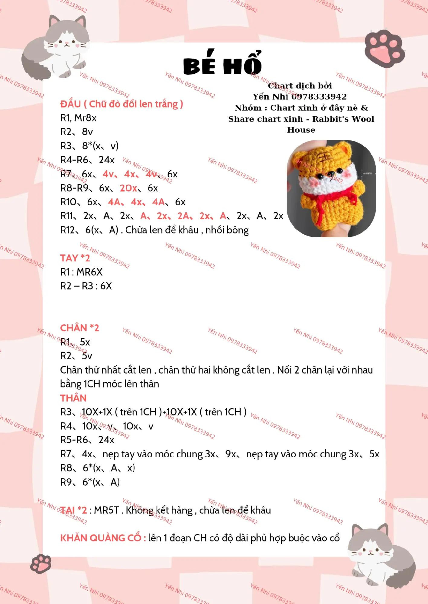 Cute Kitty Crochet Pattern with Detailed Instructions and Visual Guide