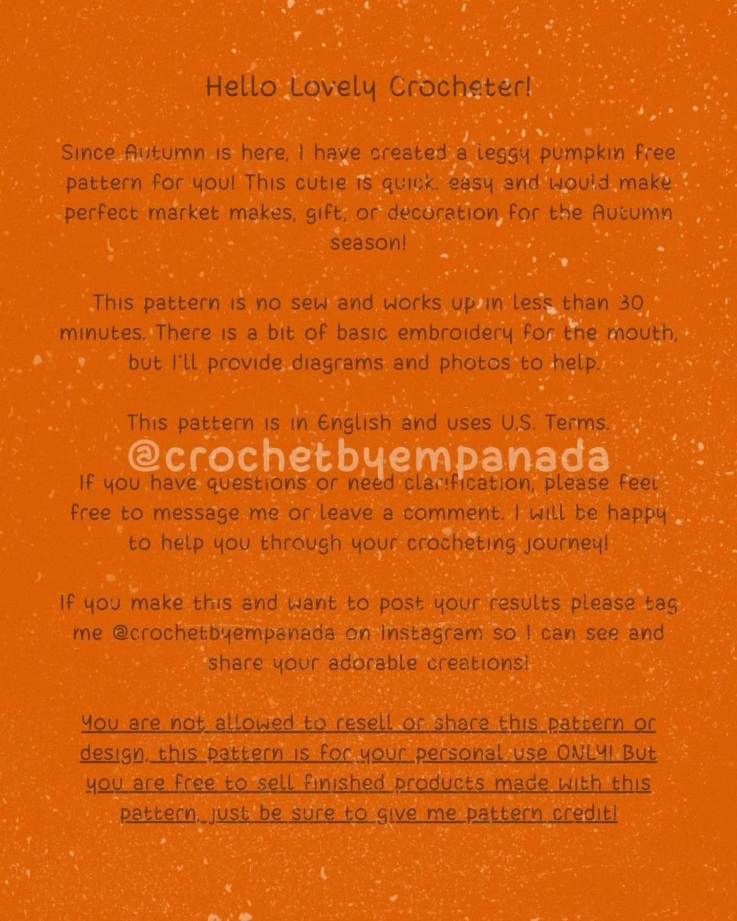 Cute Leggy Pumpkin Free Crochet Pattern Without Sewing