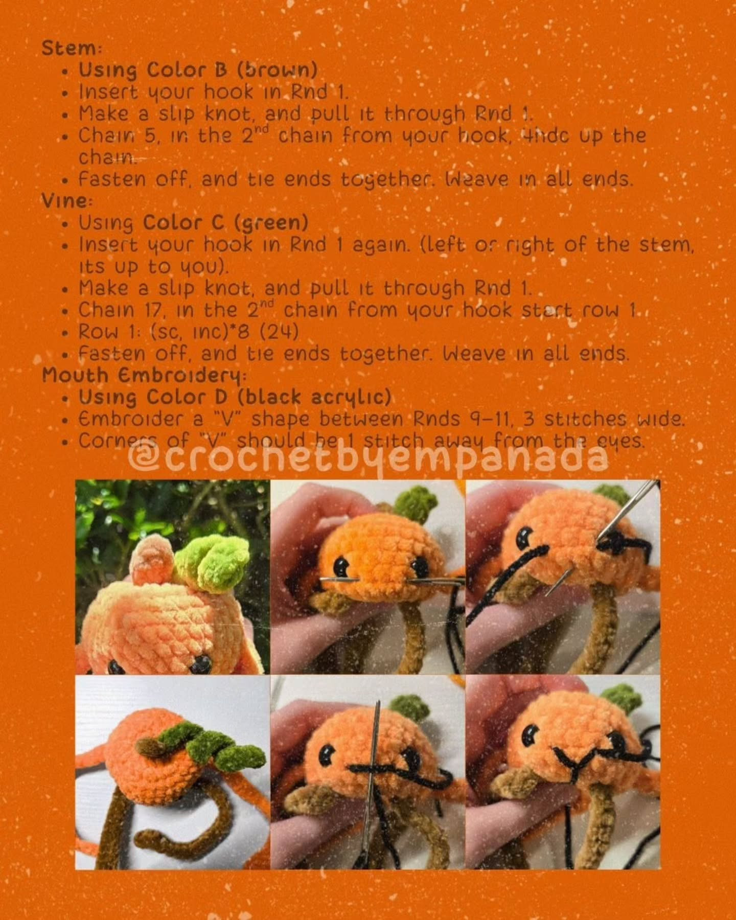 Cute Leggy Pumpkin Free Crochet Pattern Without Sewing