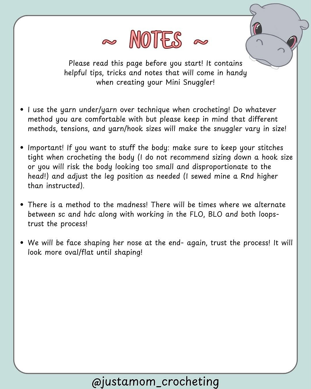 Cute Mini Hippo Crochet Pattern for Amigurumi Enthusiasts