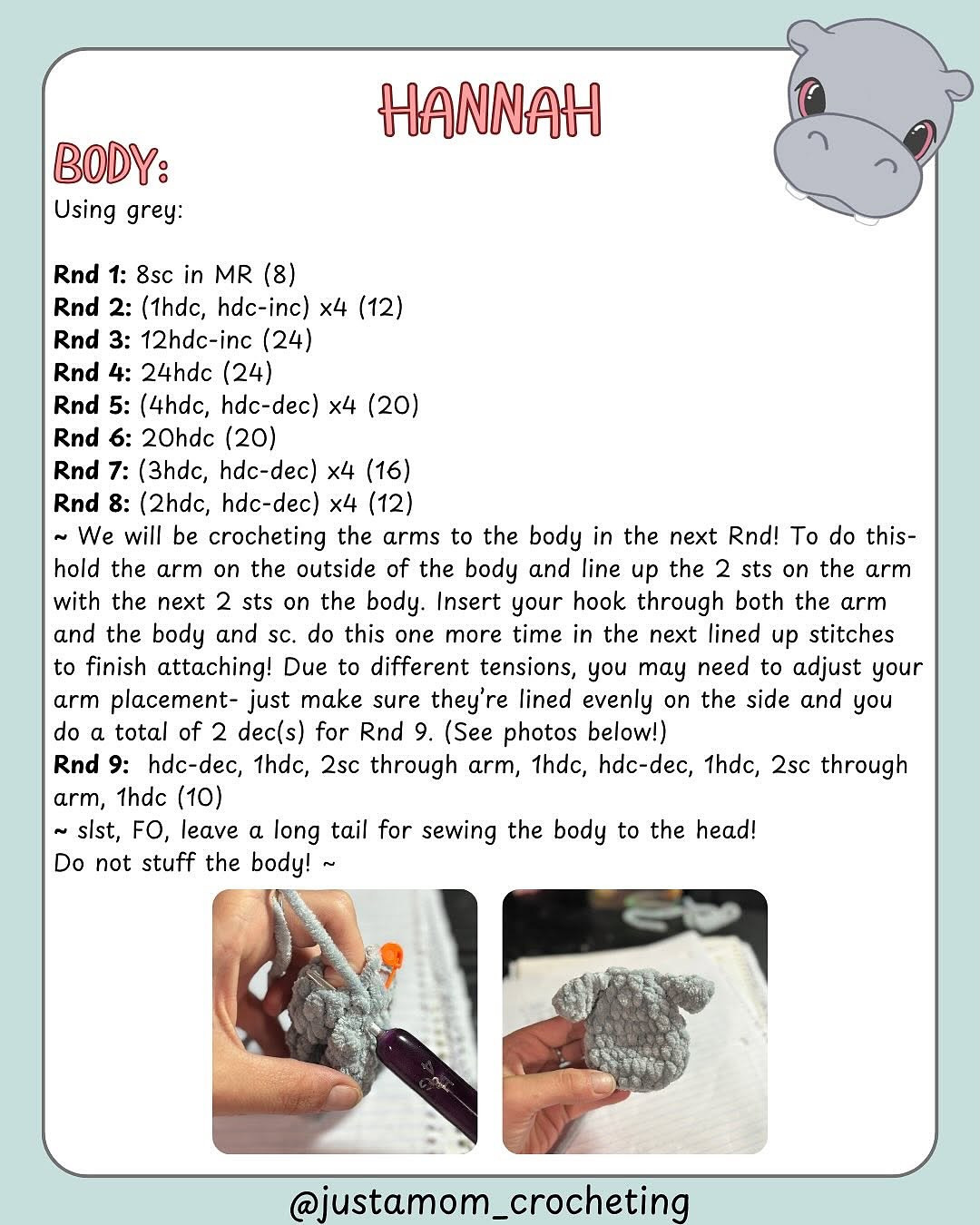 Cute Mini Hippo Crochet Pattern for Amigurumi Enthusiasts