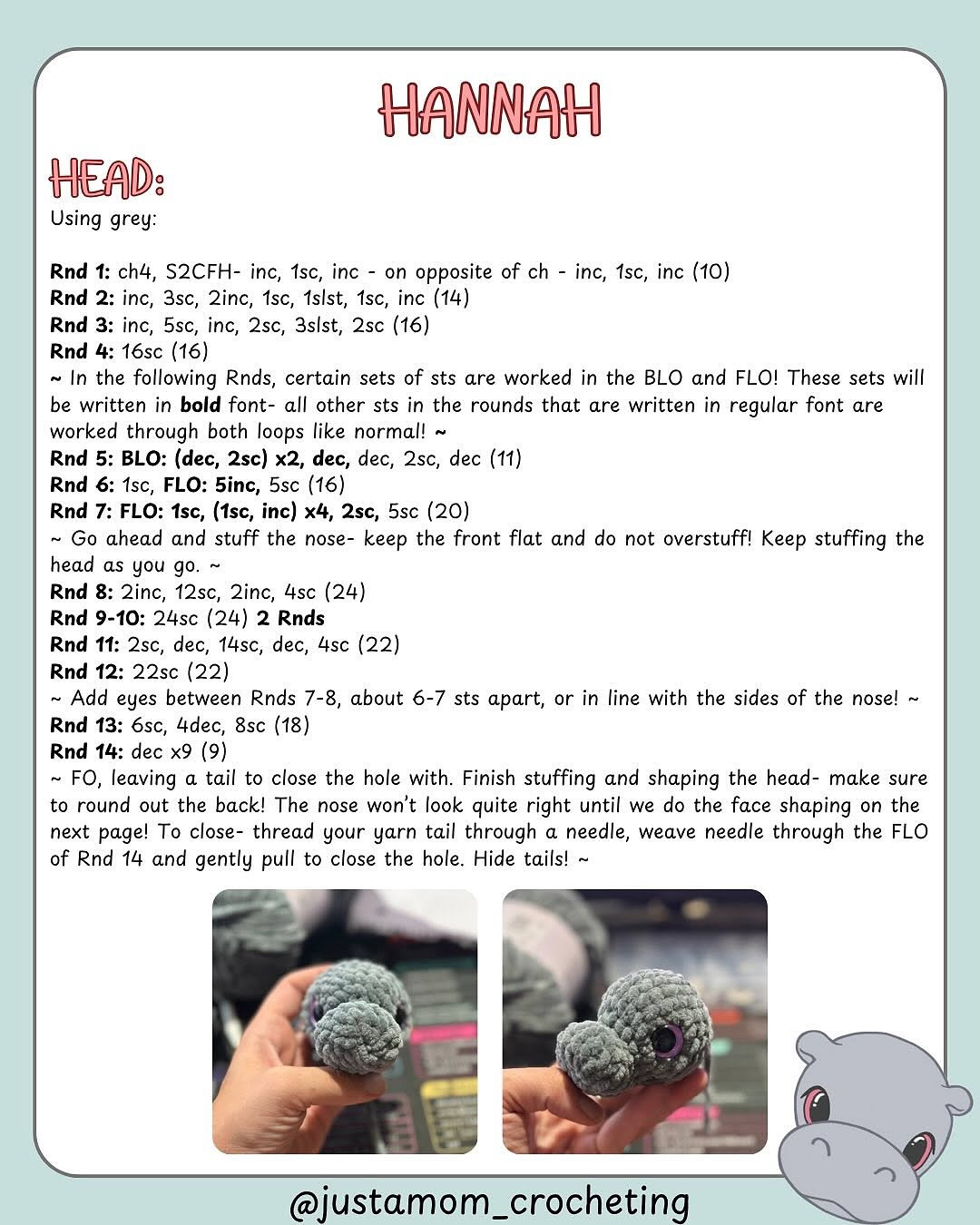 Cute Mini Hippo Crochet Pattern for Amigurumi Enthusiasts