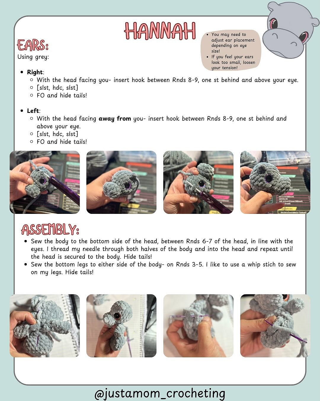 Cute Mini Hippo Crochet Pattern for Amigurumi Enthusiasts