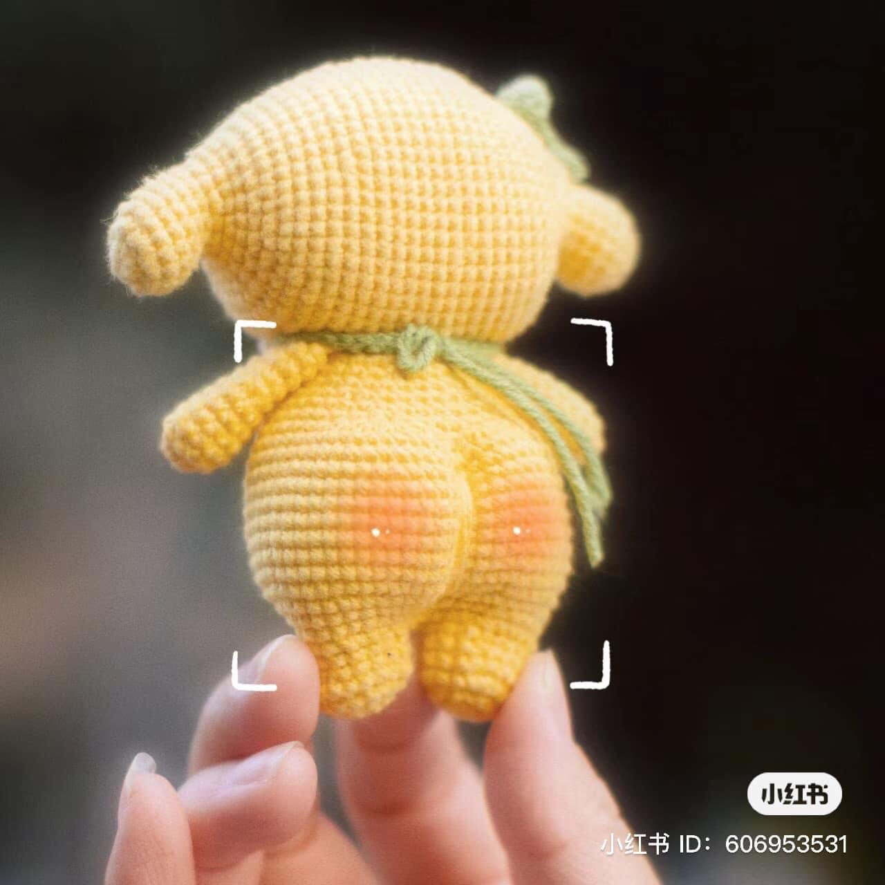 Cute Pink Crocheted Bear with Star and Duck Accessories