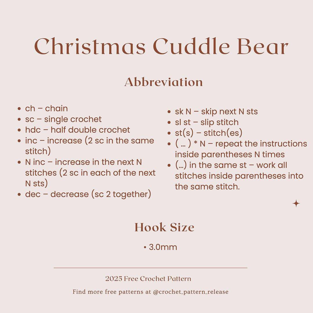 Cute Teddy Bear Free Crochet Pattern for Beginners