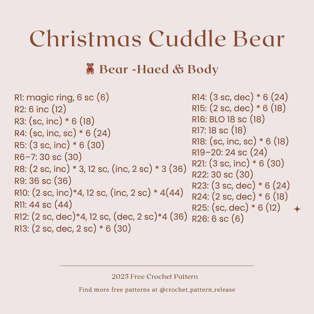 Cute Teddy Bear Free Crochet Pattern for Beginners