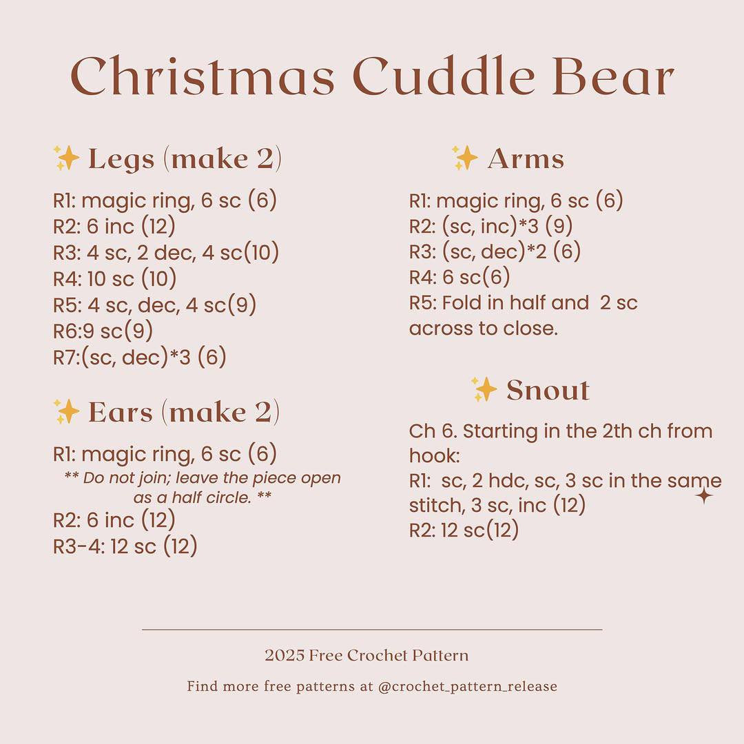 Cute Teddy Bear Free Crochet Pattern for Beginners