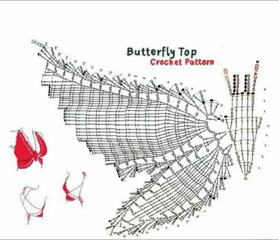 Delicate Crochet Butterfly Wings in Pastel Shades