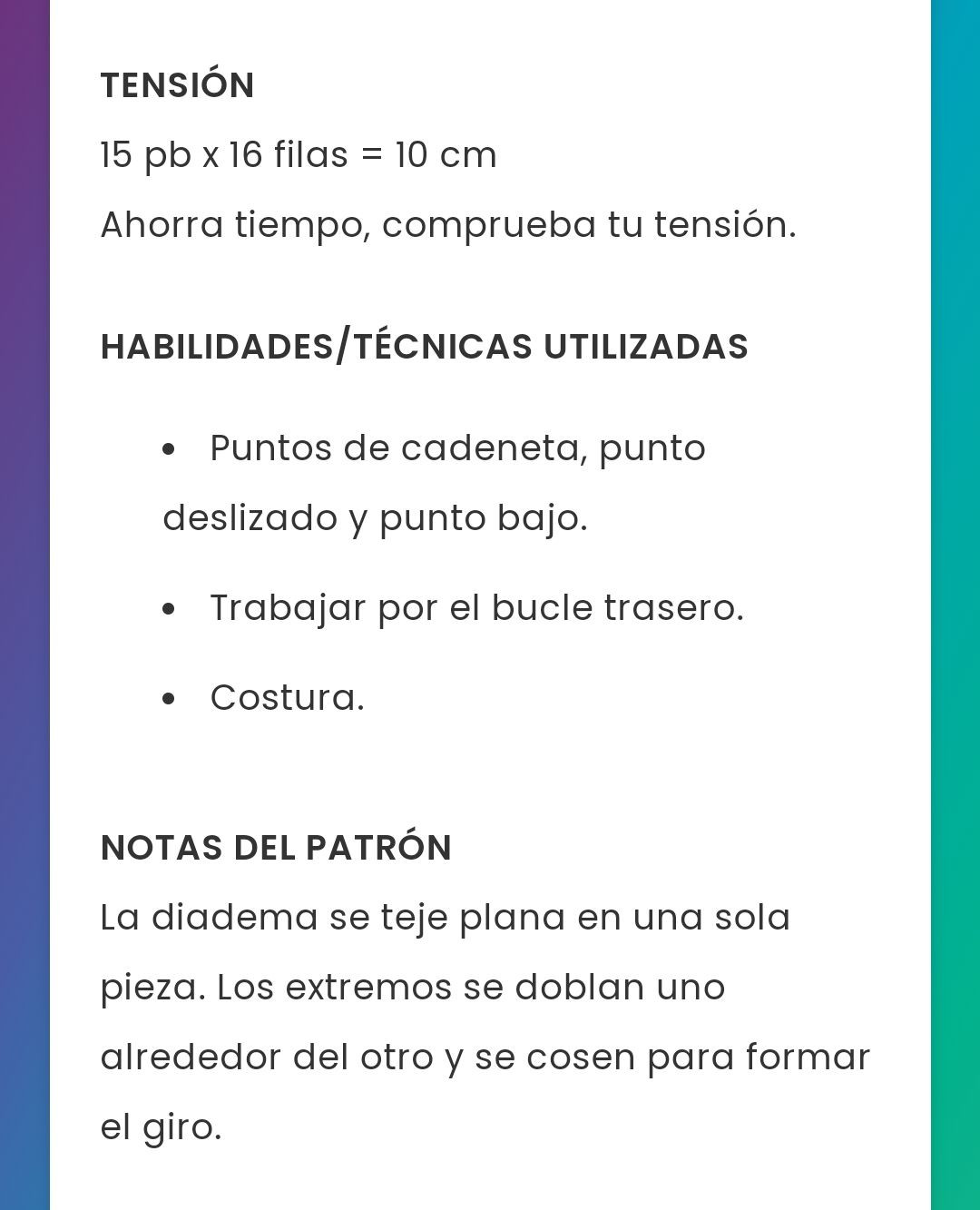 Diadema Punto Inglés en Crochet Patrón Gratis