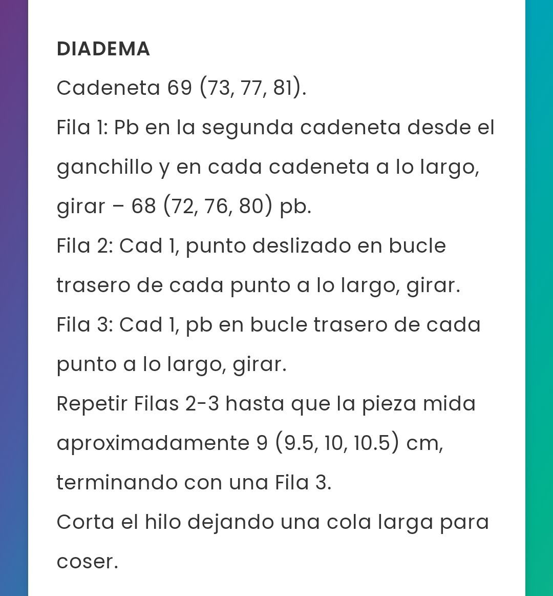 Diadema Punto Inglés en Crochet Patrón Gratis
