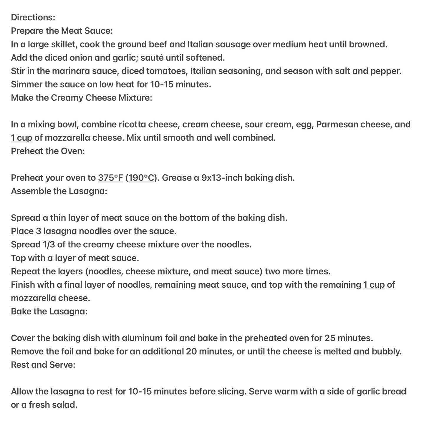 Dreamy Layered Lasagna with Melty Cheese