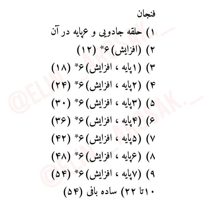 دستور بافت رایگان فنجان