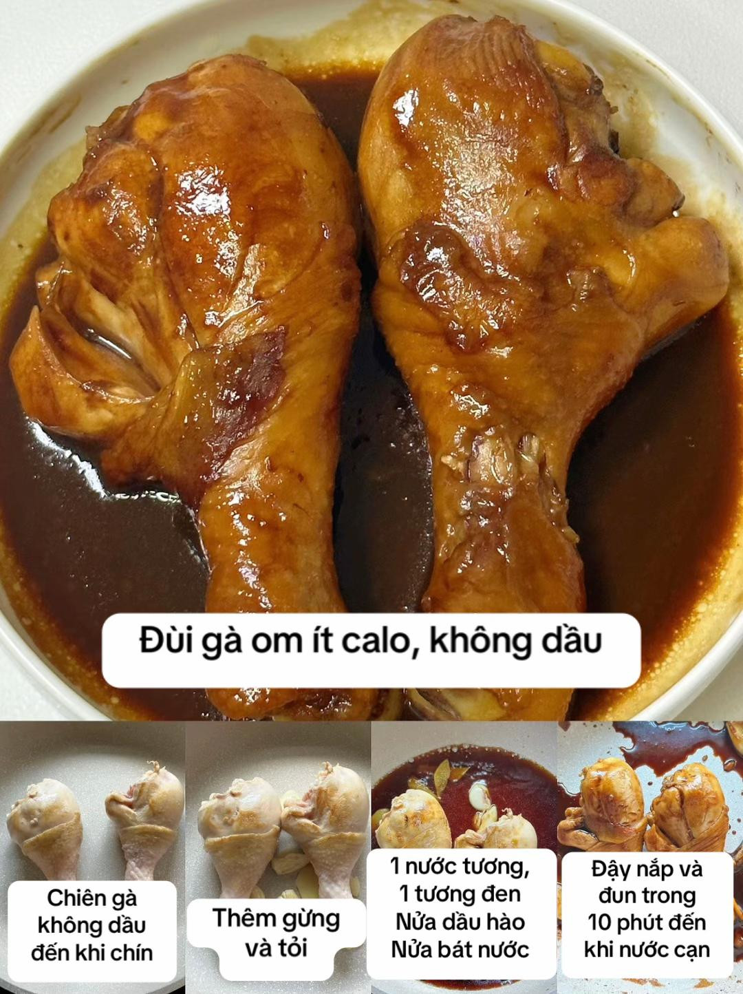 Đùi gà hấp dẫn với nước sốt đậm đà và rau củ tươi ngon