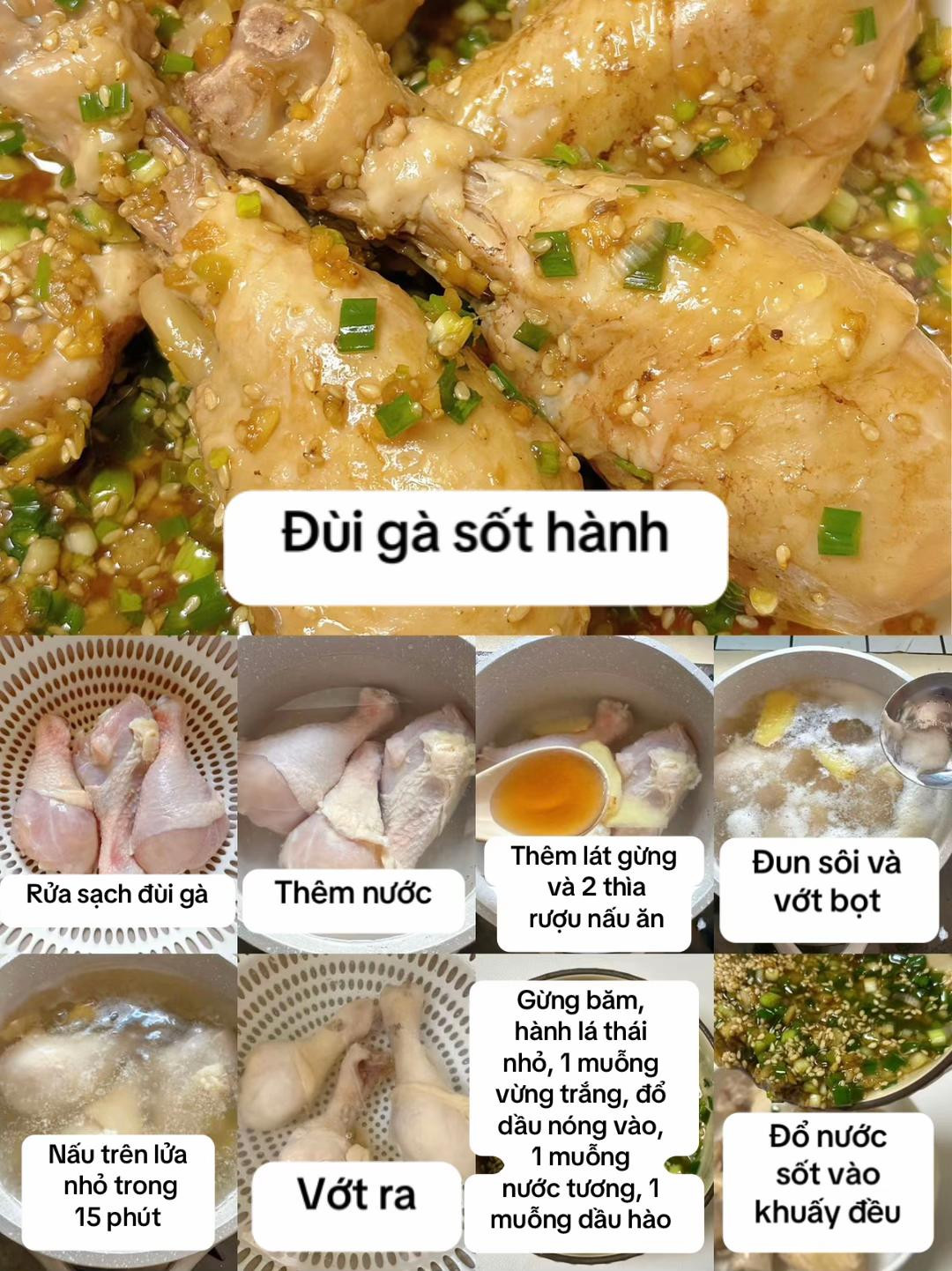 Đùi gà hấp dẫn với nước sốt đậm đà và rau củ tươi ngon