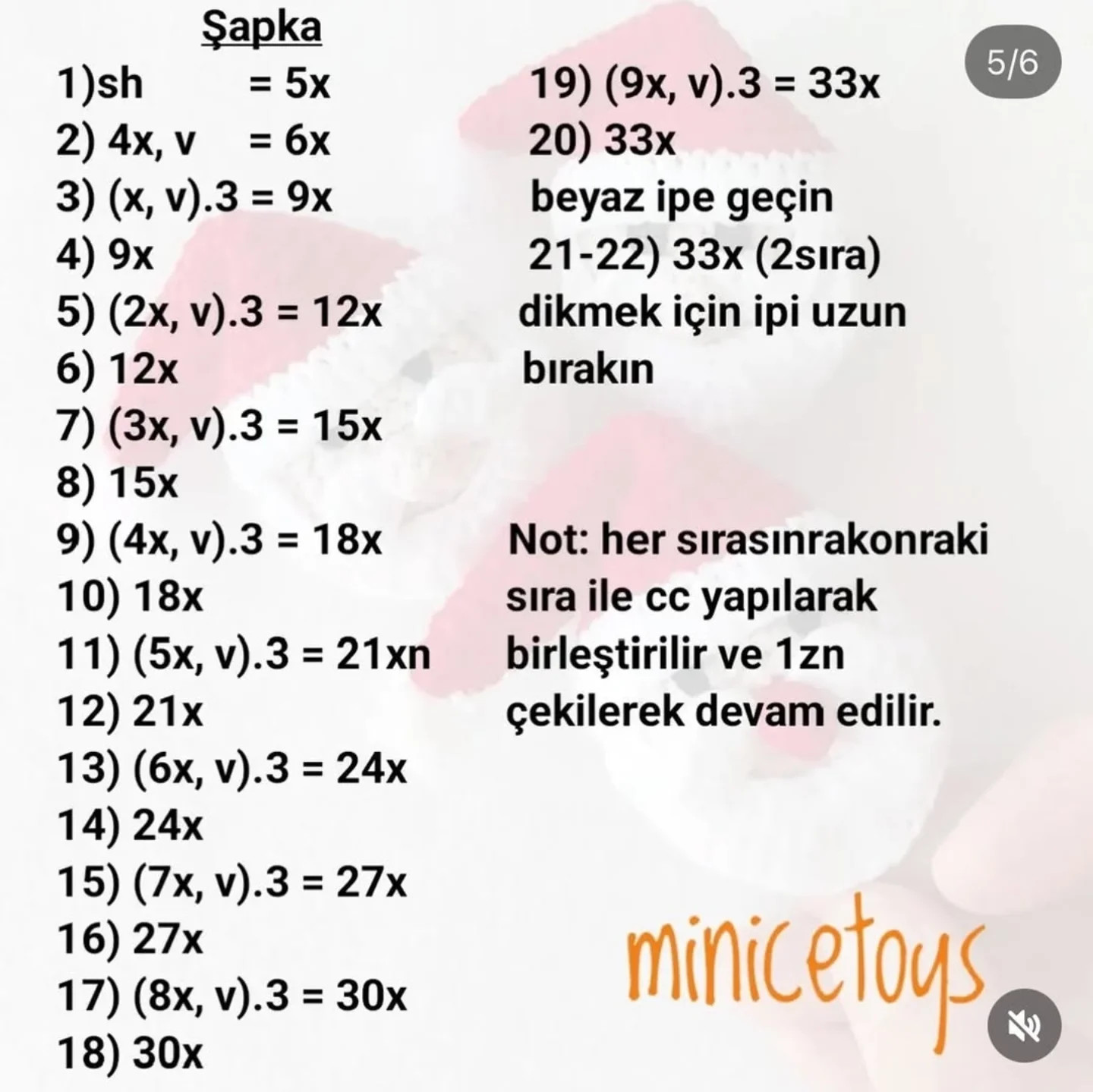 El Yapımı Noel Baba Süsü İçin Kolay Tığ İşi Tarifi