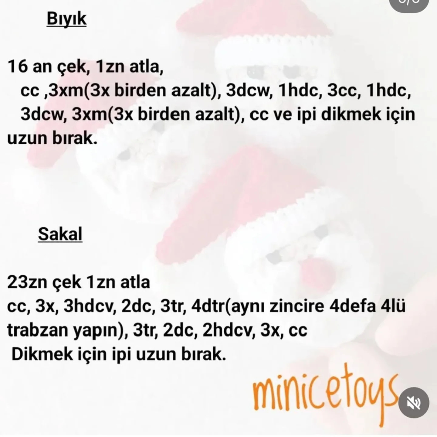 El Yapımı Noel Baba Süsü İçin Kolay Tığ İşi Tarifi