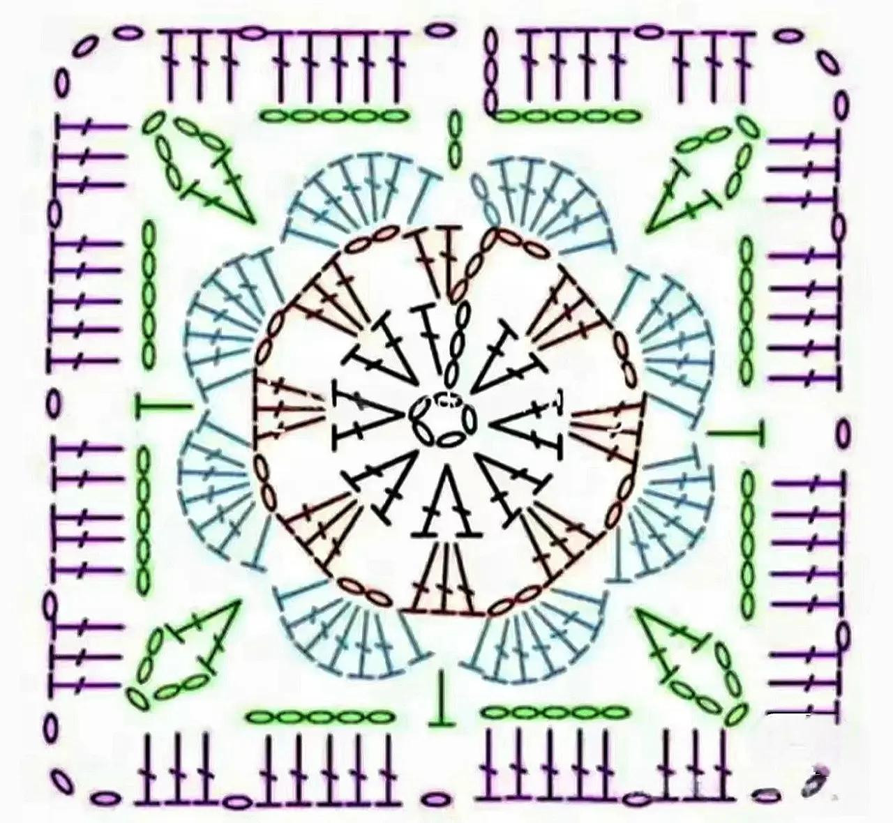 Elegant Crochet Flower Square Pattern for Home Decoration