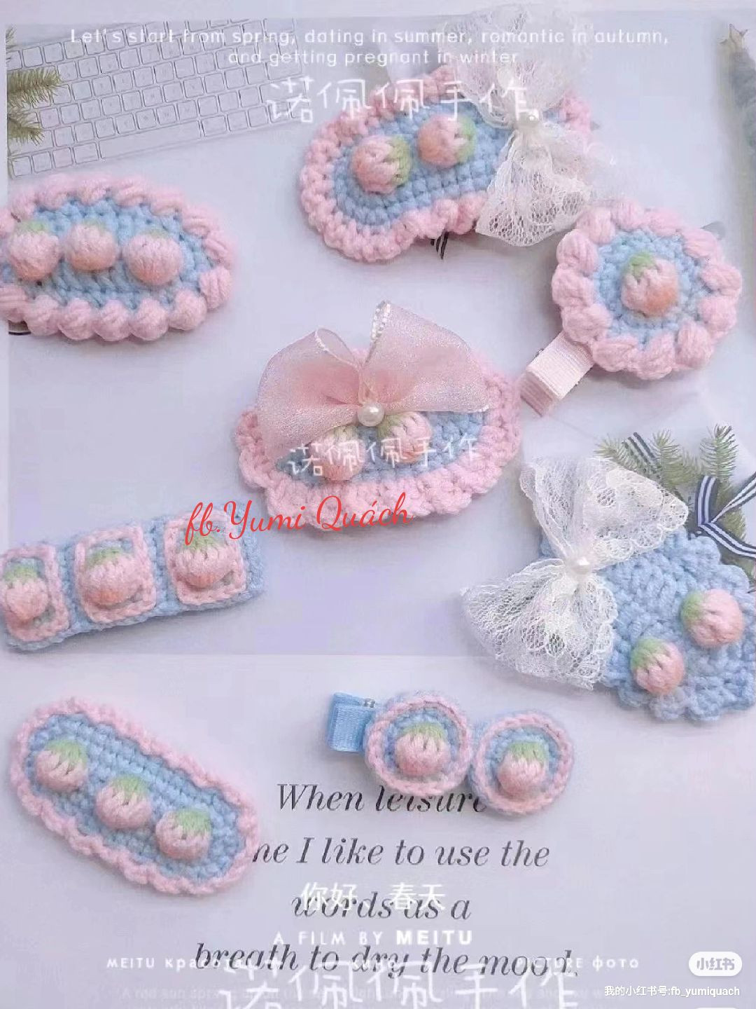 Elegant Crochet Hair Accessories with Lace and Pearl Details