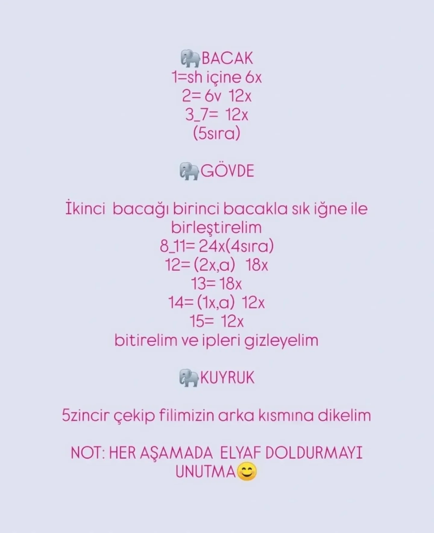 Fil Amigurumi Ücretsiz Tarif ile Renkli Fil Ailesi