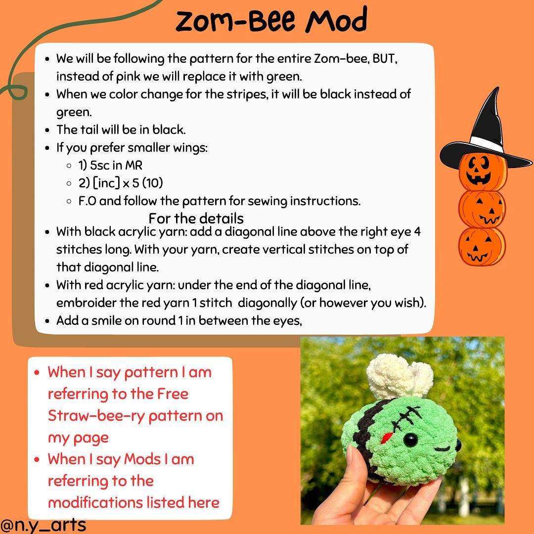 Free Crochet Mods Hallo-Bees Pattern by N.Y Arts