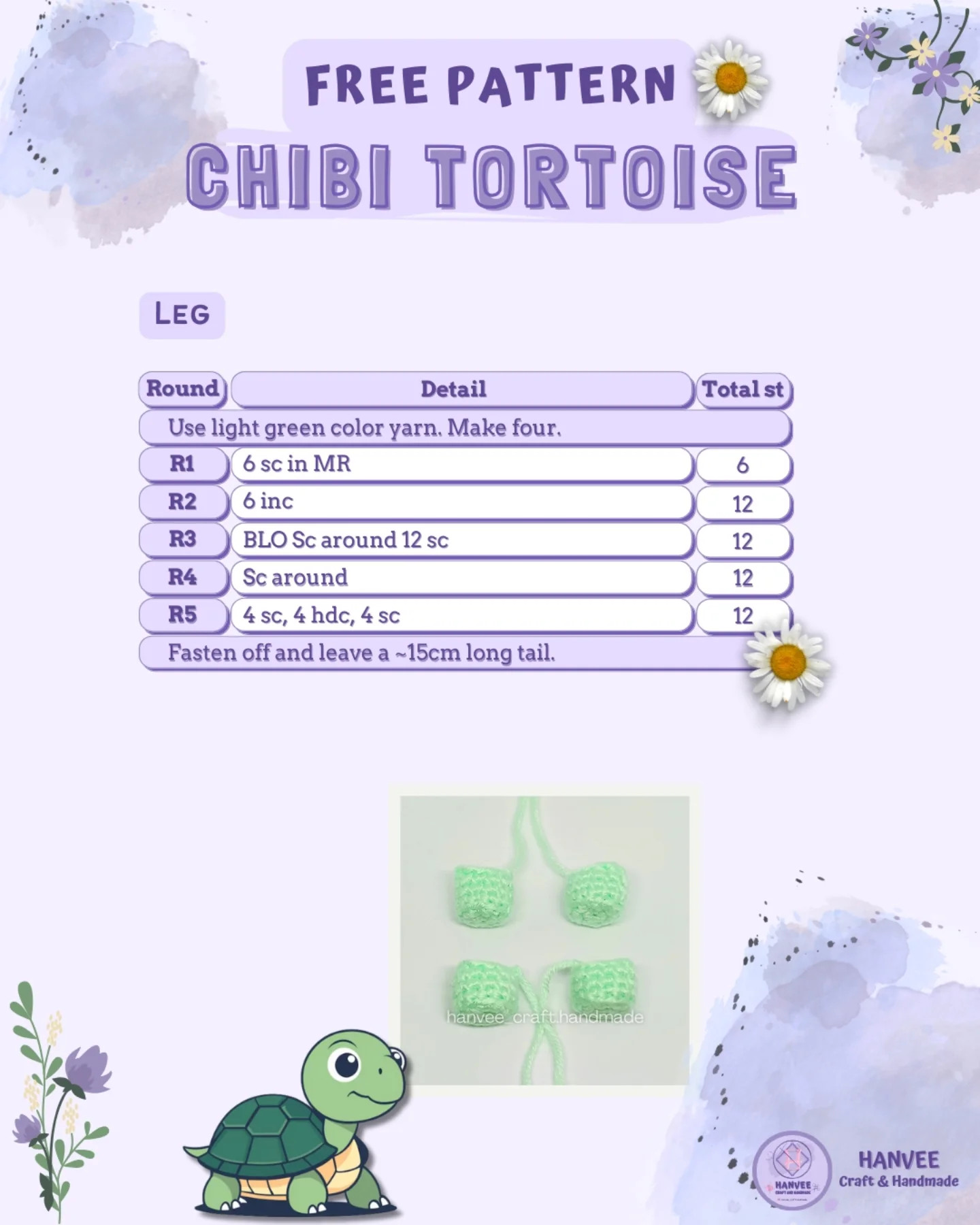 Free Crochet Pattern: Cute Chibi Tortoise Amigurumi Design