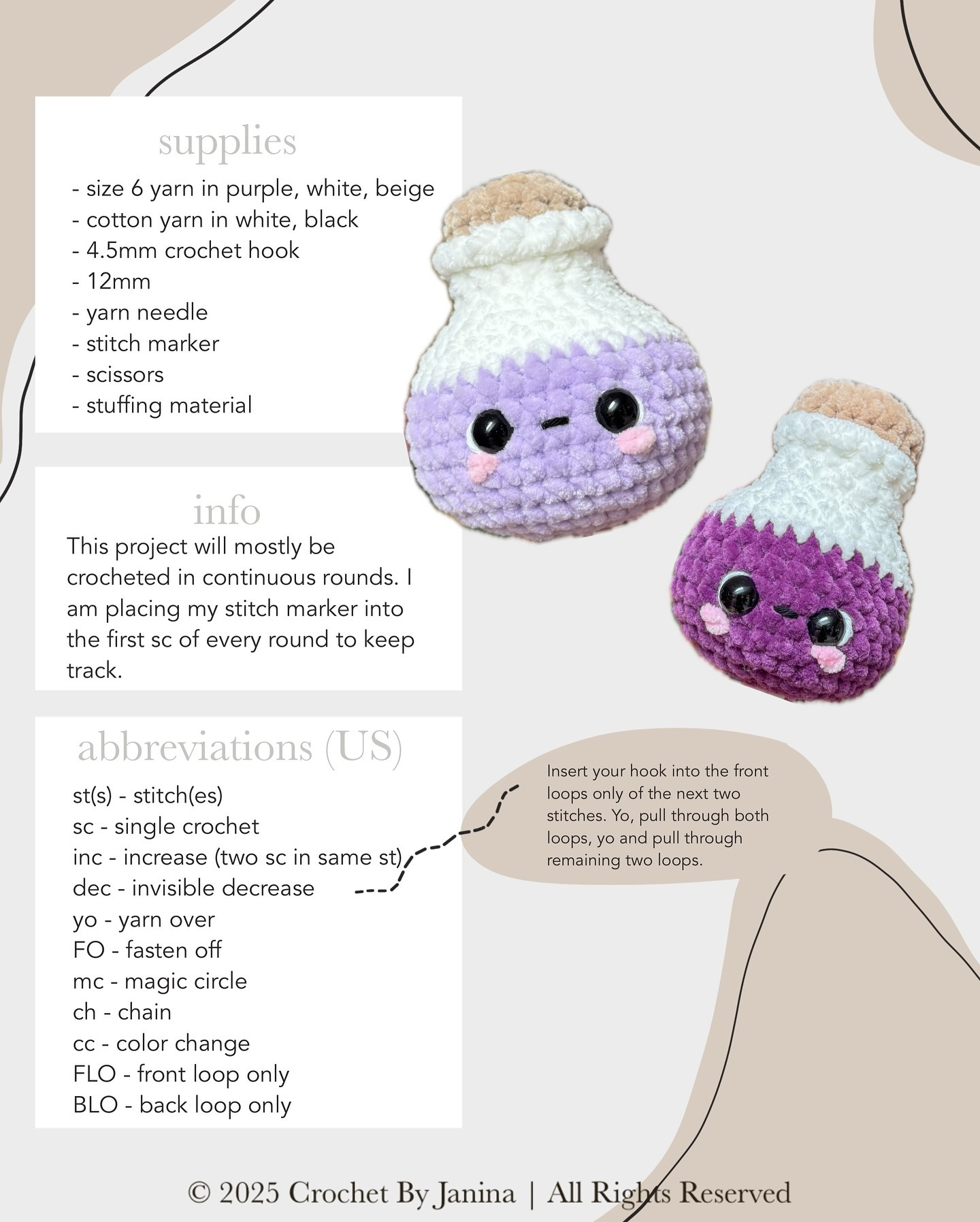 Free Crochet Pattern for Cute Mini Potion Amigurumi