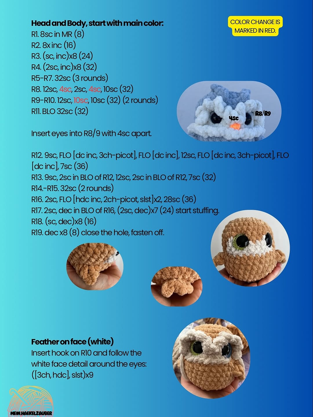 Free Crochet Pattern for Cute No-Sew Owl Plushie