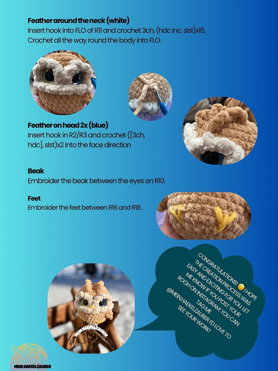 Free Crochet Pattern for Cute No-Sew Owl Plushie