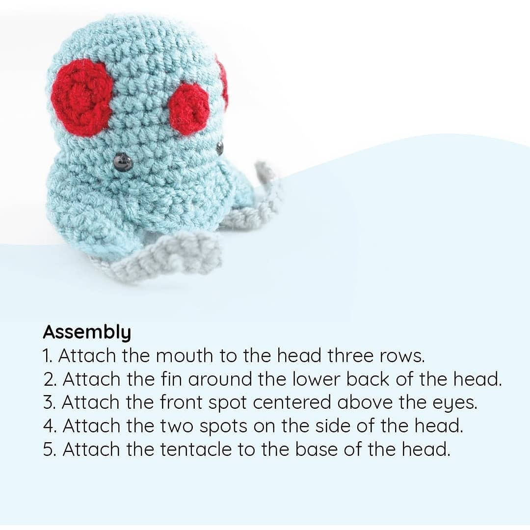 Free Crochet Pattern for Cute Tentacool Plush Toy