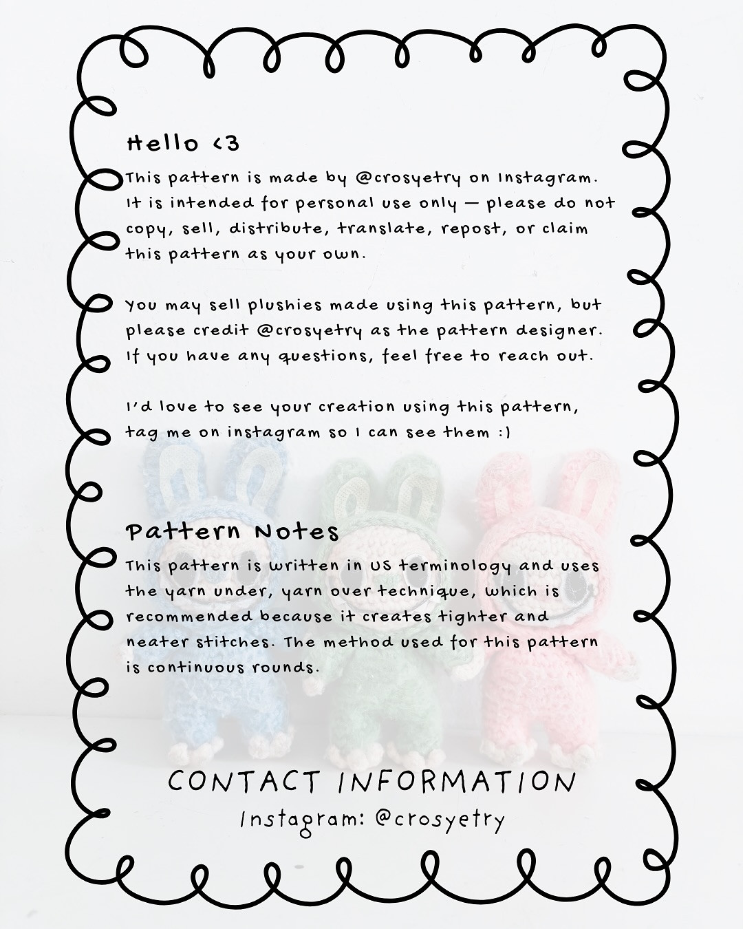 Free Crochet Pattern for Labubu Amigurumi Dolls