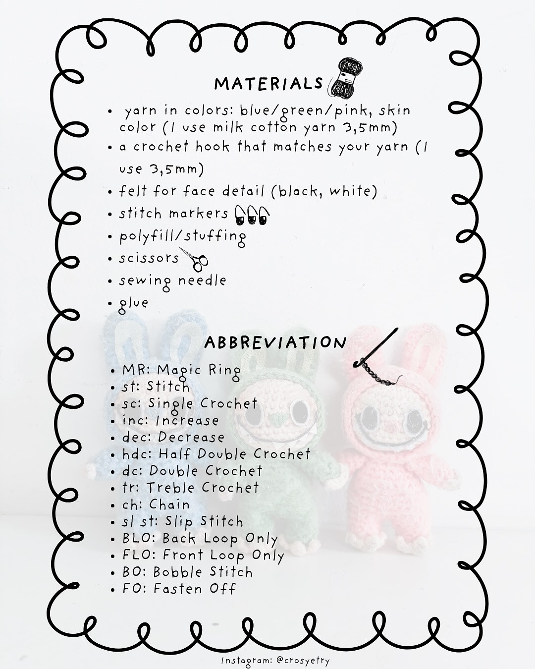 Free Crochet Pattern for Labubu Amigurumi Dolls