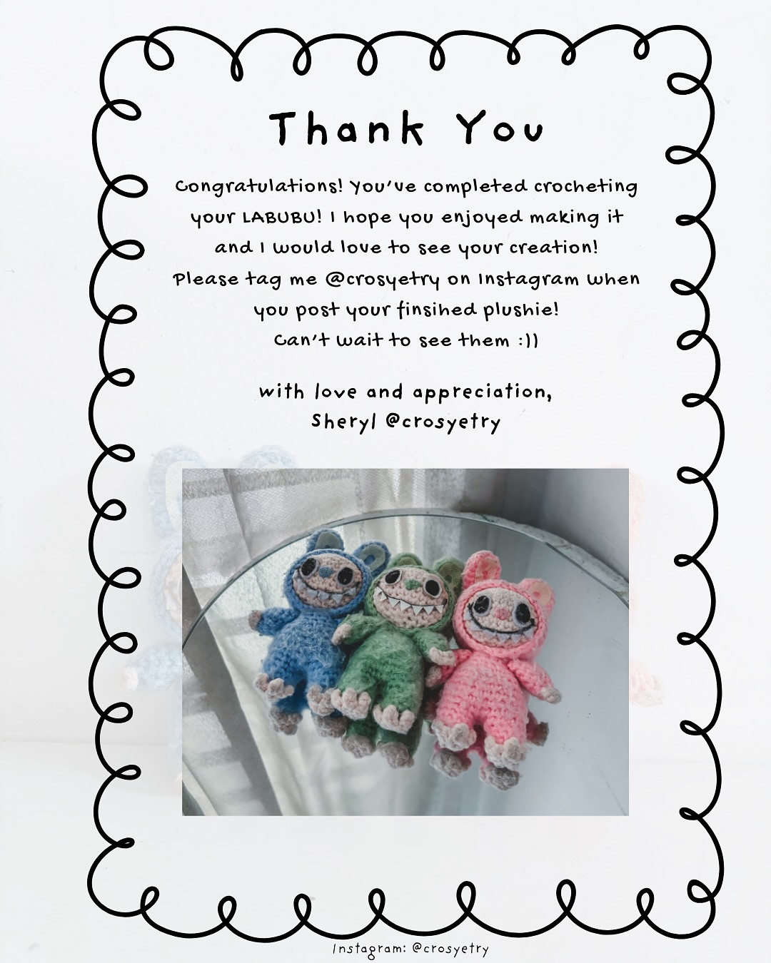 Free Crochet Pattern for Labubu Amigurumi Dolls