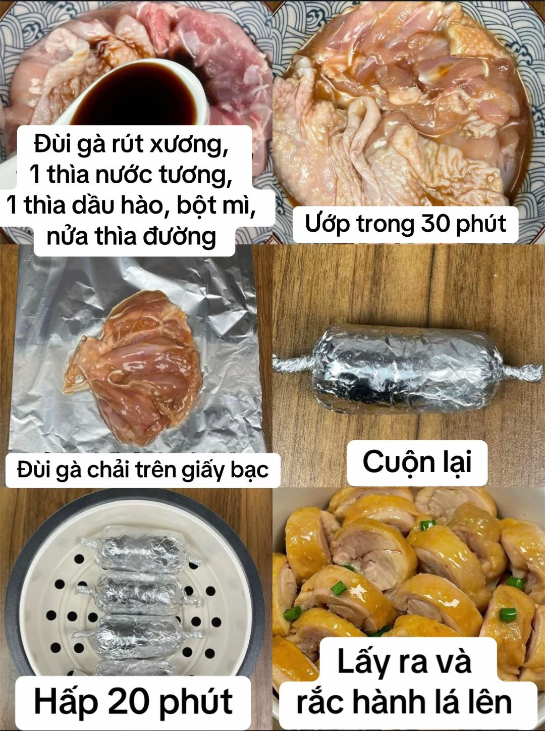 Gà Hấp Ngọt Mềm Thơm Lừng