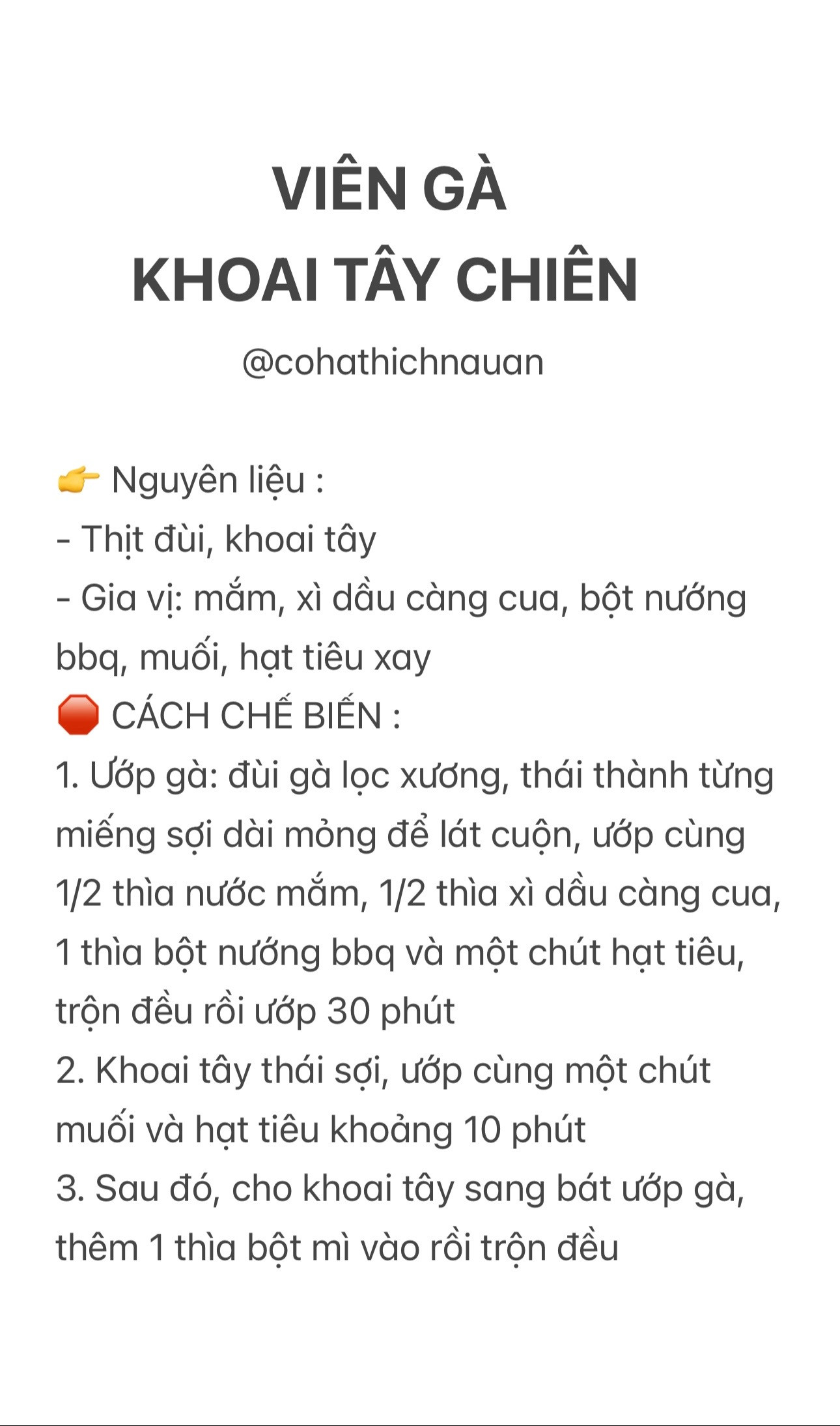Gà Viên Vàng Ruộm - Giòn Tan Khoai Tây
